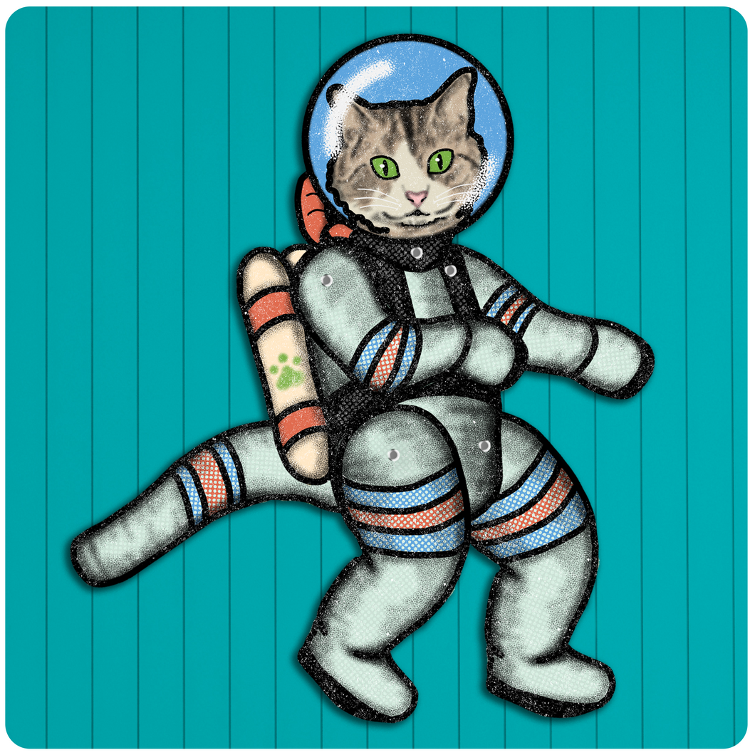 Jointed Outer Space Cat Cutout