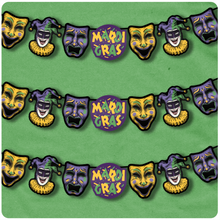 Load image into Gallery viewer, Retro Inspired Mardi Gras Hanging Banner
