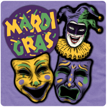 Load image into Gallery viewer, Retro Inspired Mardi Gras Cutout Decoration Set
