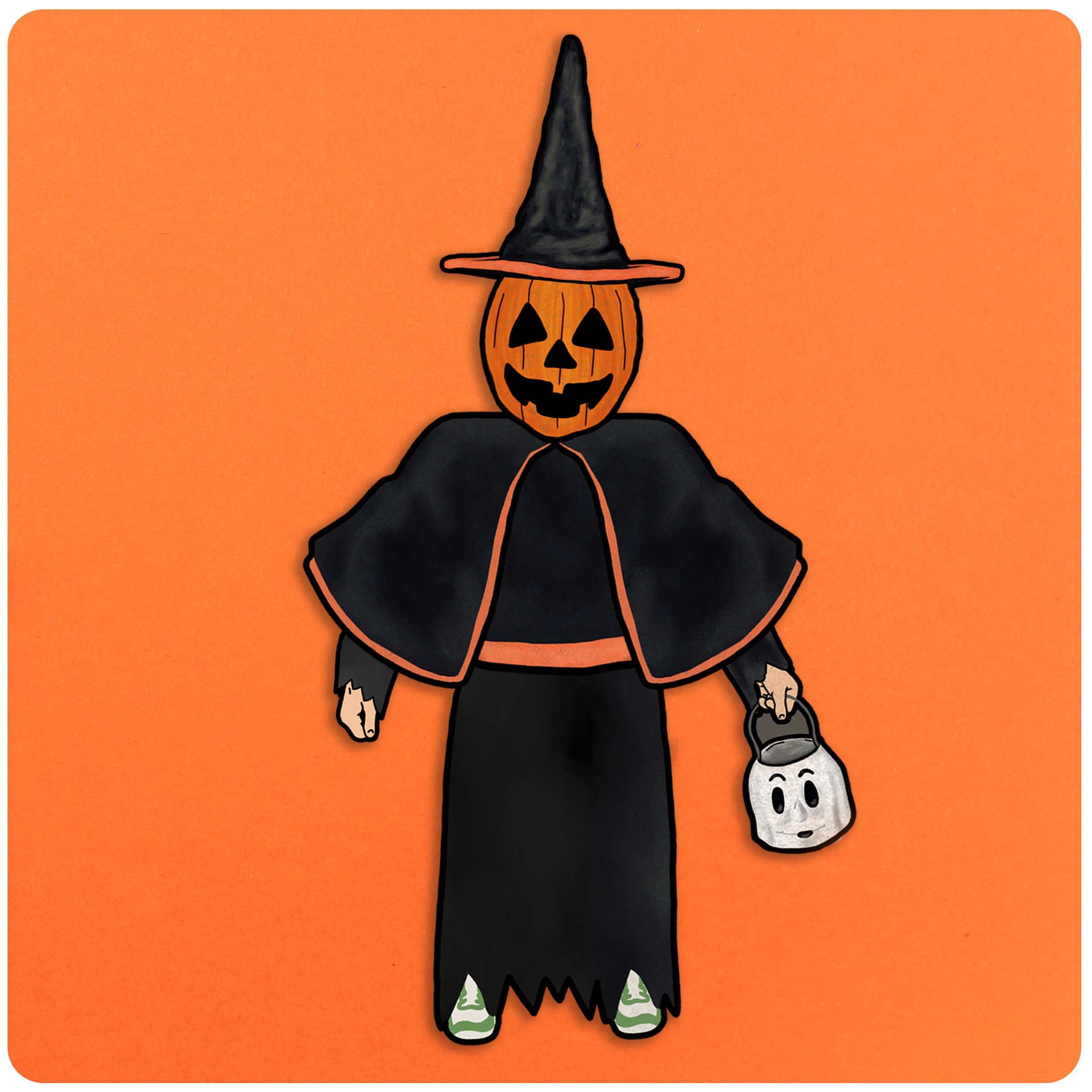 Halloween III Silver Shamrock Jack o Lantern Trick or Treater Deluxe Jointed Cutout Decoration