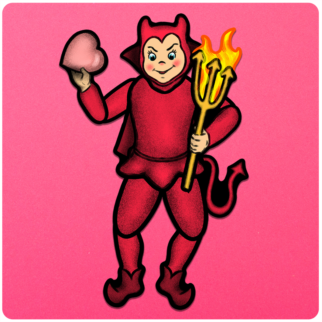 Retro Inspired Jointed Valentine's Day Devil Cutout Decoration