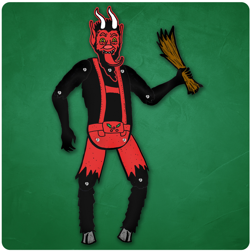 Deluxe Large Jointed Krampus Christmas Cutout Decoration
