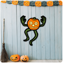 Load image into Gallery viewer, Retro Inspired Classic Hallowe&#39;en Jointed Jack-o-Lantern Man Cutout
