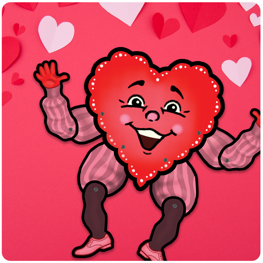 Large Valentine's Day Jointed Heart Man Cutout