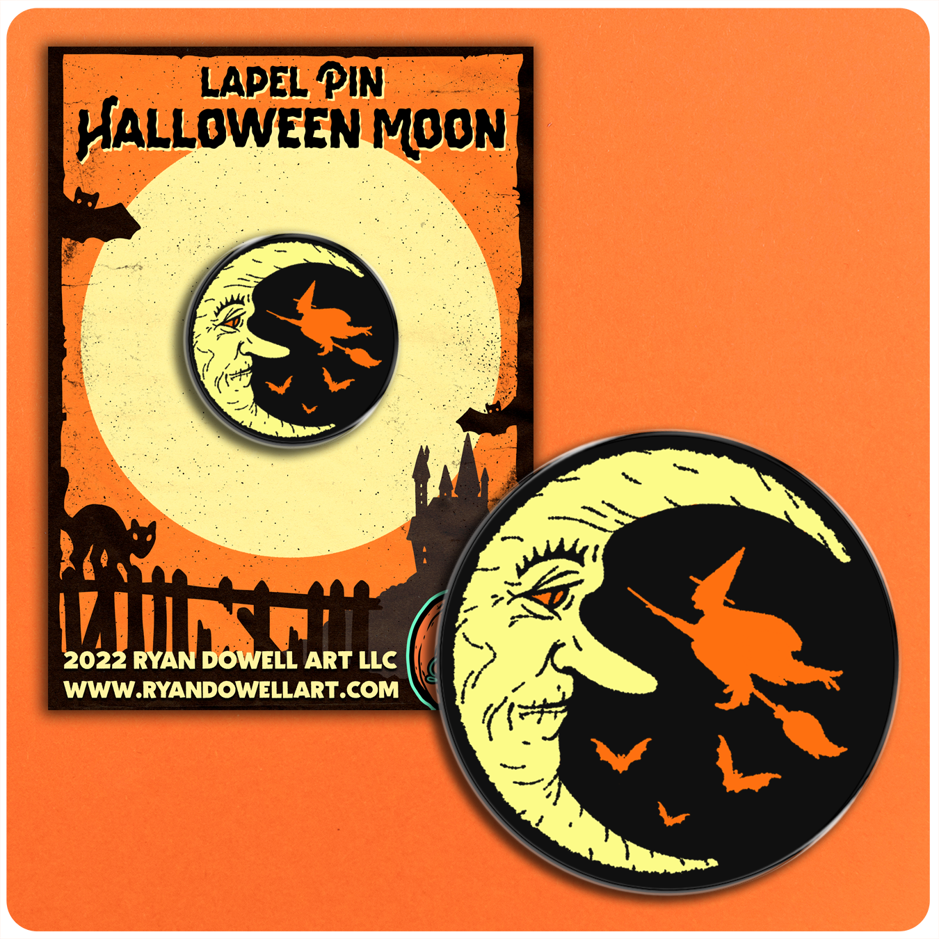 Ye Olde Hallowe'en Moon Lapel Pin