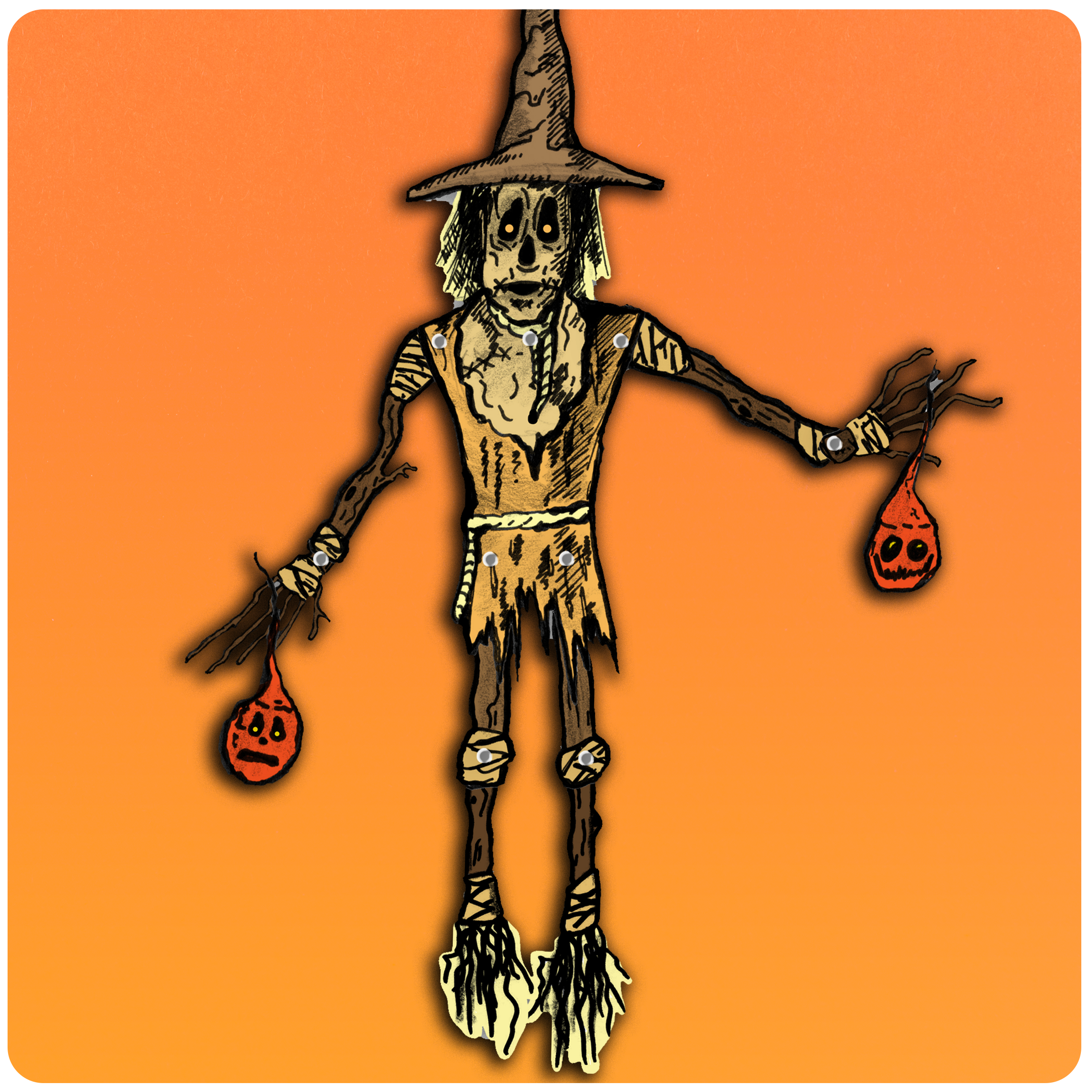 Deluxe 33" Jointed Scarecrow Cutout Decoration