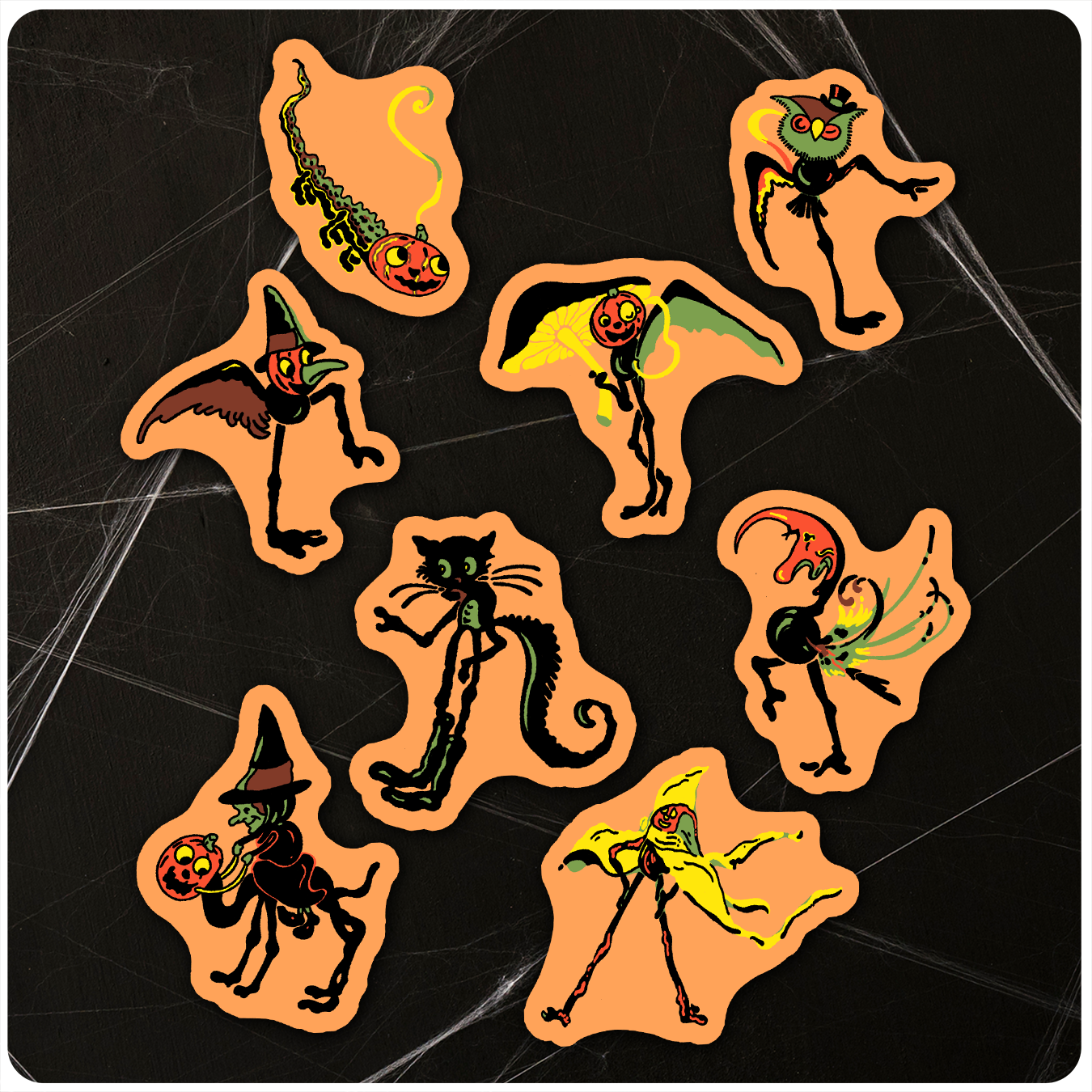 Vintage Inspired Halloween Goblin Cutout Decoration Set