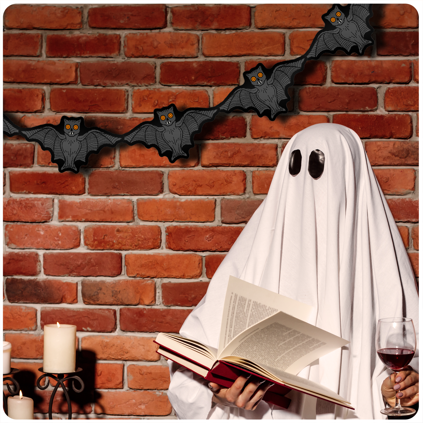 Jointed Halloween Flying Bats Cutout Banner