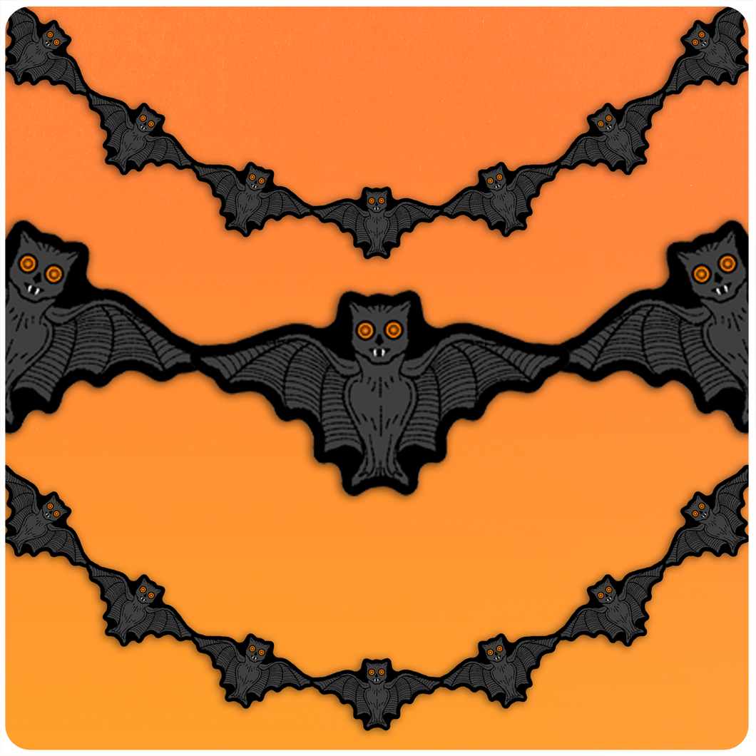 Jointed Halloween Flying Bats Cutout Banner