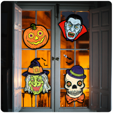 Load image into Gallery viewer, Retro Halloween Heads Cutout Set
