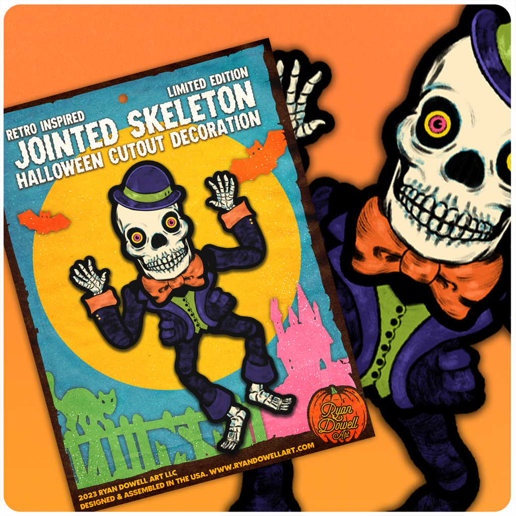Jointed Halloween Skeleton Cutout Decoration
