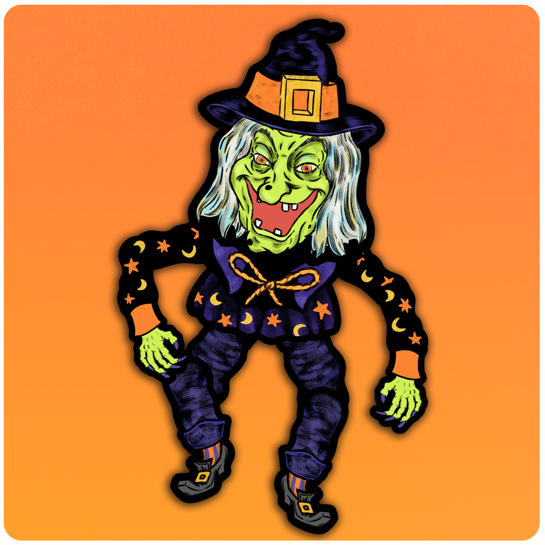 Jointed Halloween Witch Cutout Decoration
