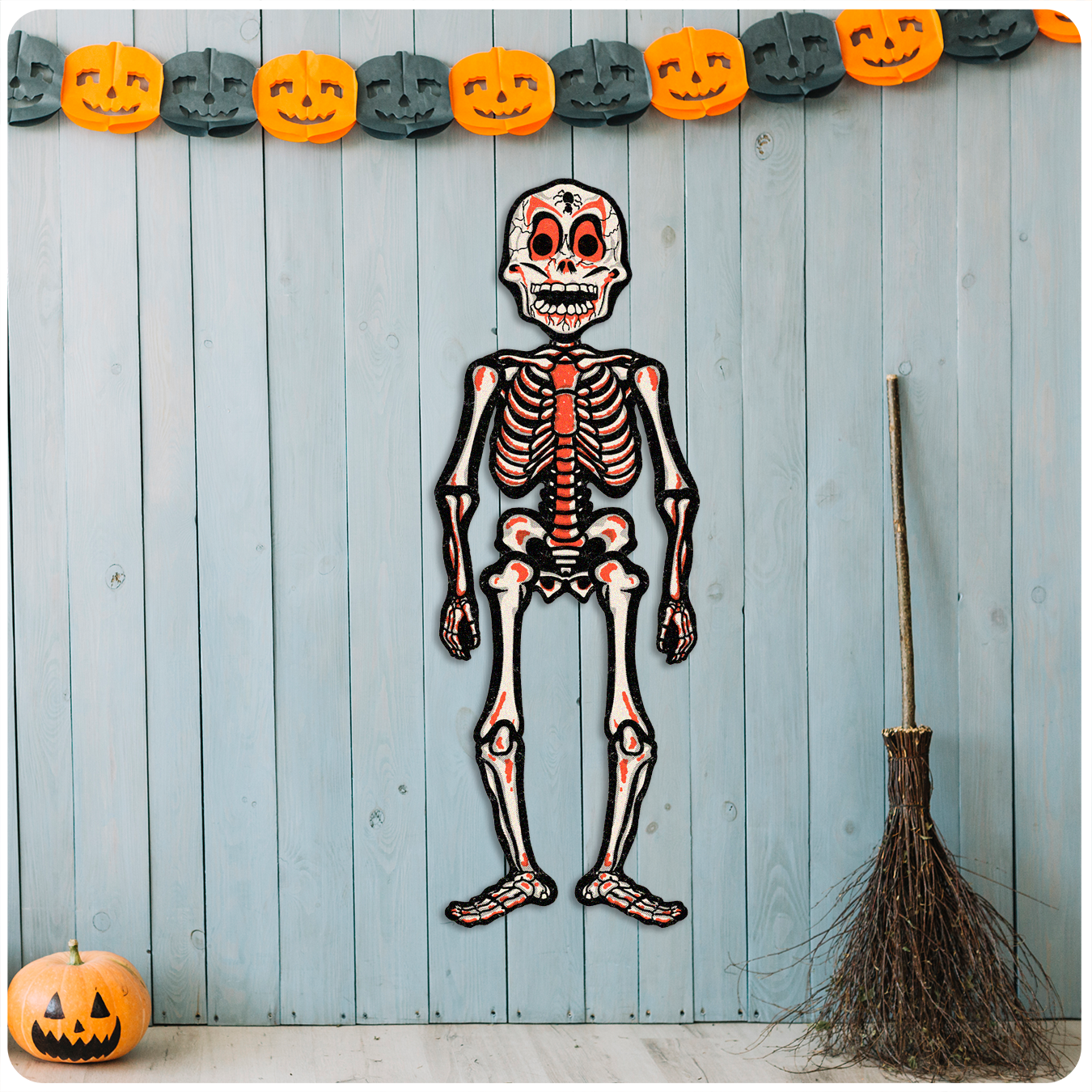 Vintage Halloween Mask Jointed Halloween Cutout Decoration