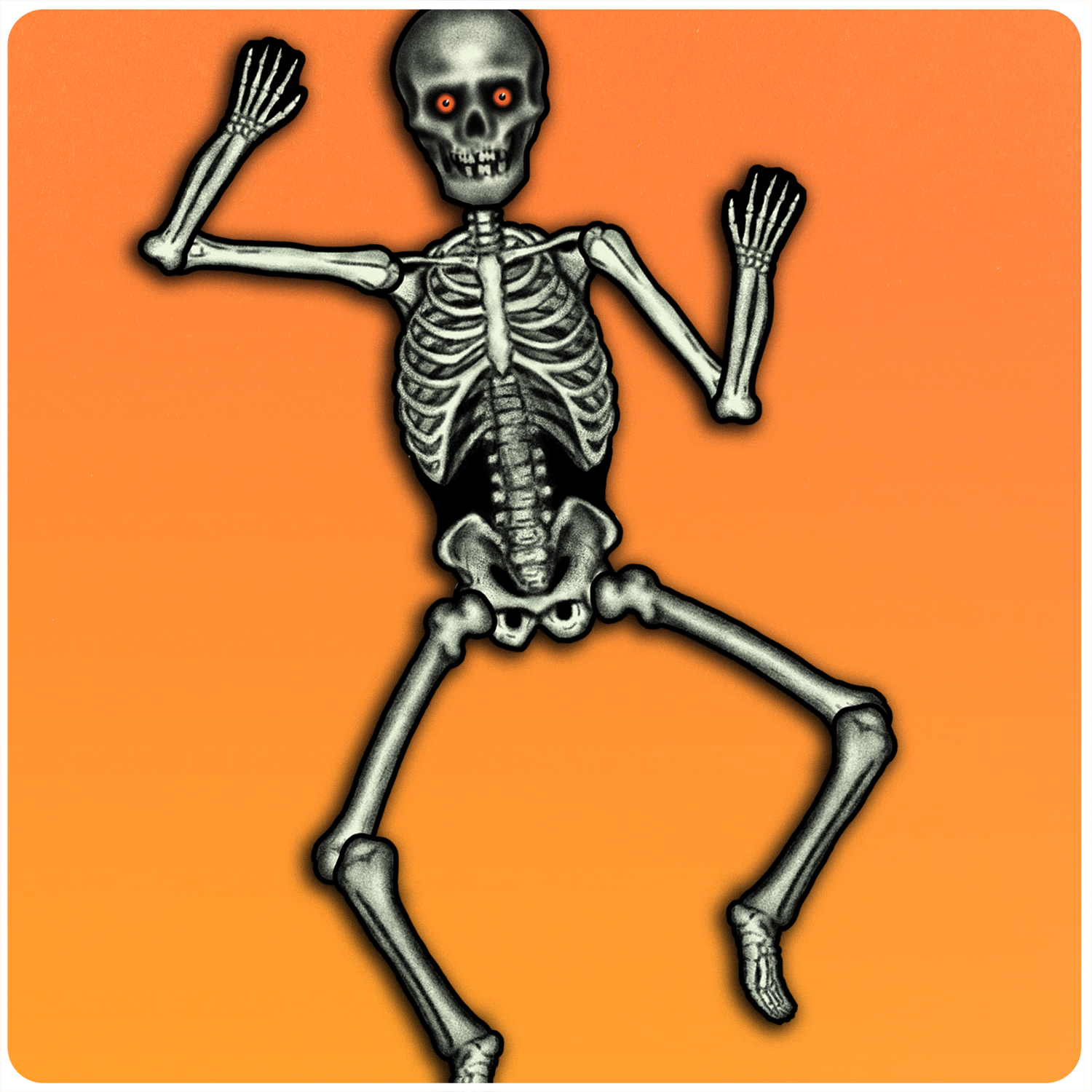 3.5' Retro Style Halloween Jointed White Skeleton Cutout Decoration