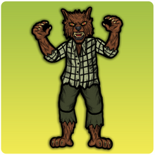 Load image into Gallery viewer, Retro Inspired Werewolf Jointed Halloween Cutout Decoration
