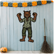 Load image into Gallery viewer, Retro Inspired Werewolf Jointed Halloween Cutout Decoration
