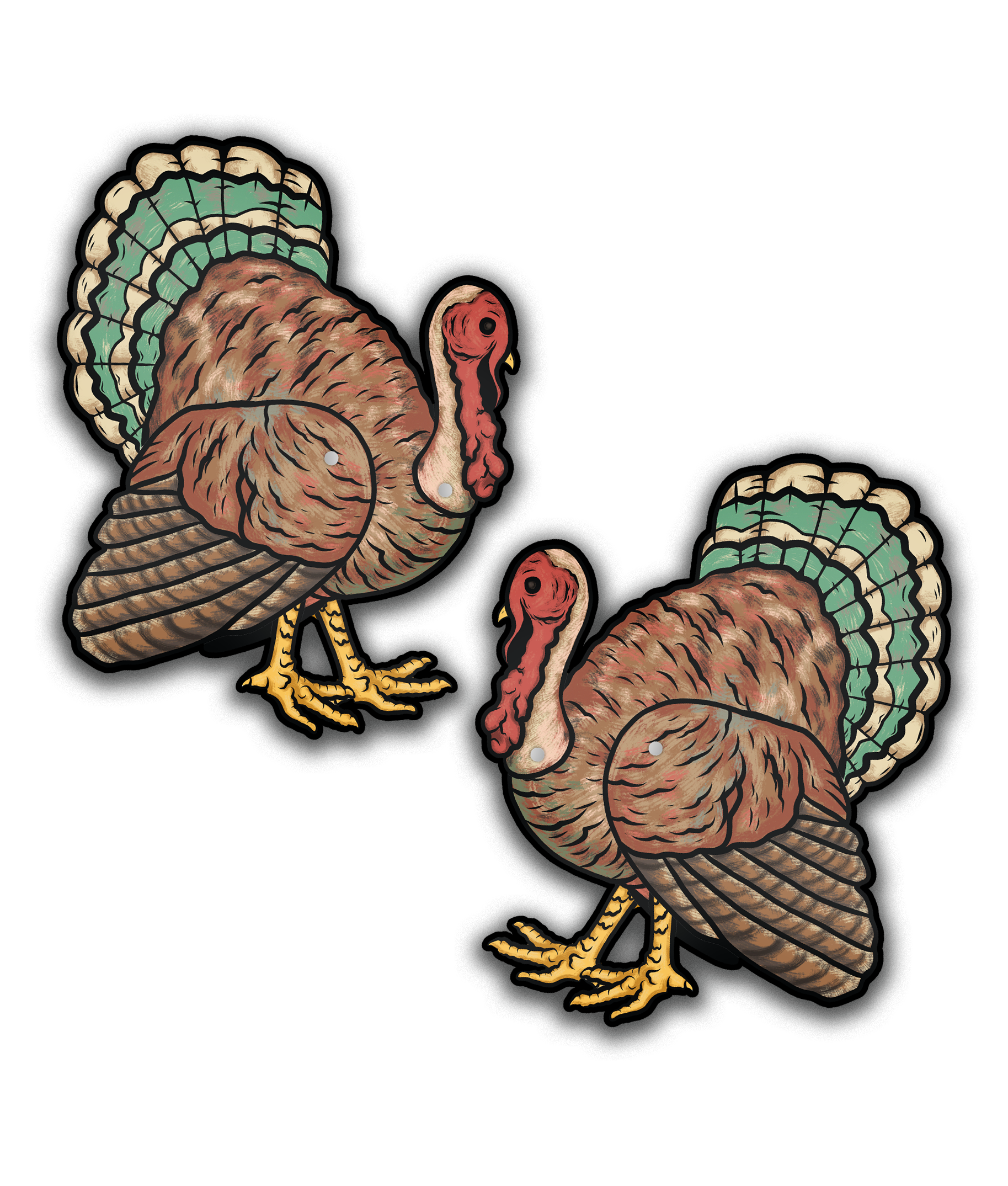 Jointed Turkey Cutout Decorations Set of 2
