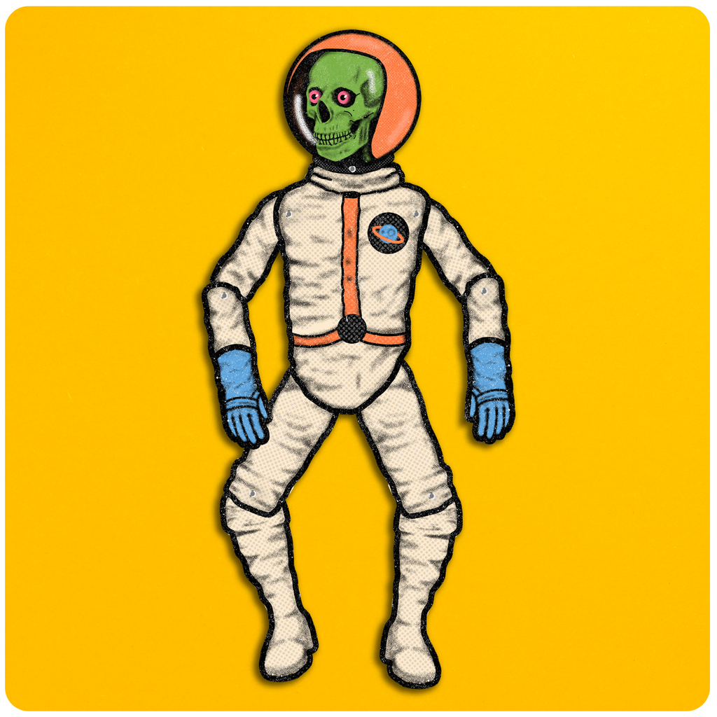Jointed Retro Outer Space Skeleton