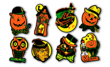 Load image into Gallery viewer, Full Set of 8 Retro Inspired Illuminated Halloween Cutout Decoration Collection
