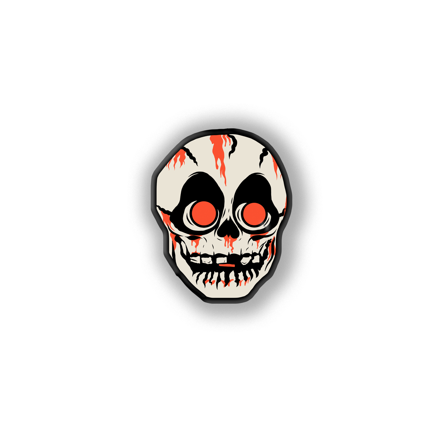 Retro Inspired Creature Halloween Mask Pin Skull Lapel Pin