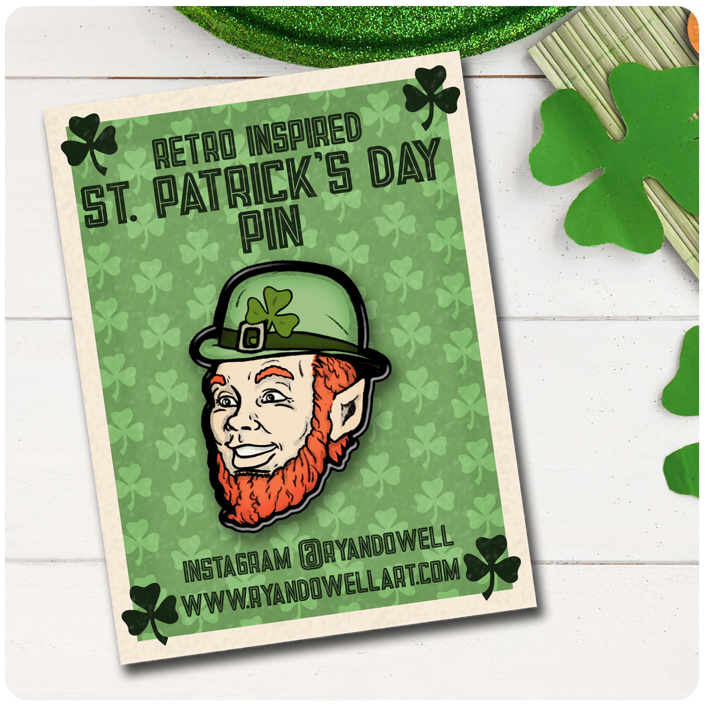 Smiling Leprechaun St. Patrick's Day Lapel Pin