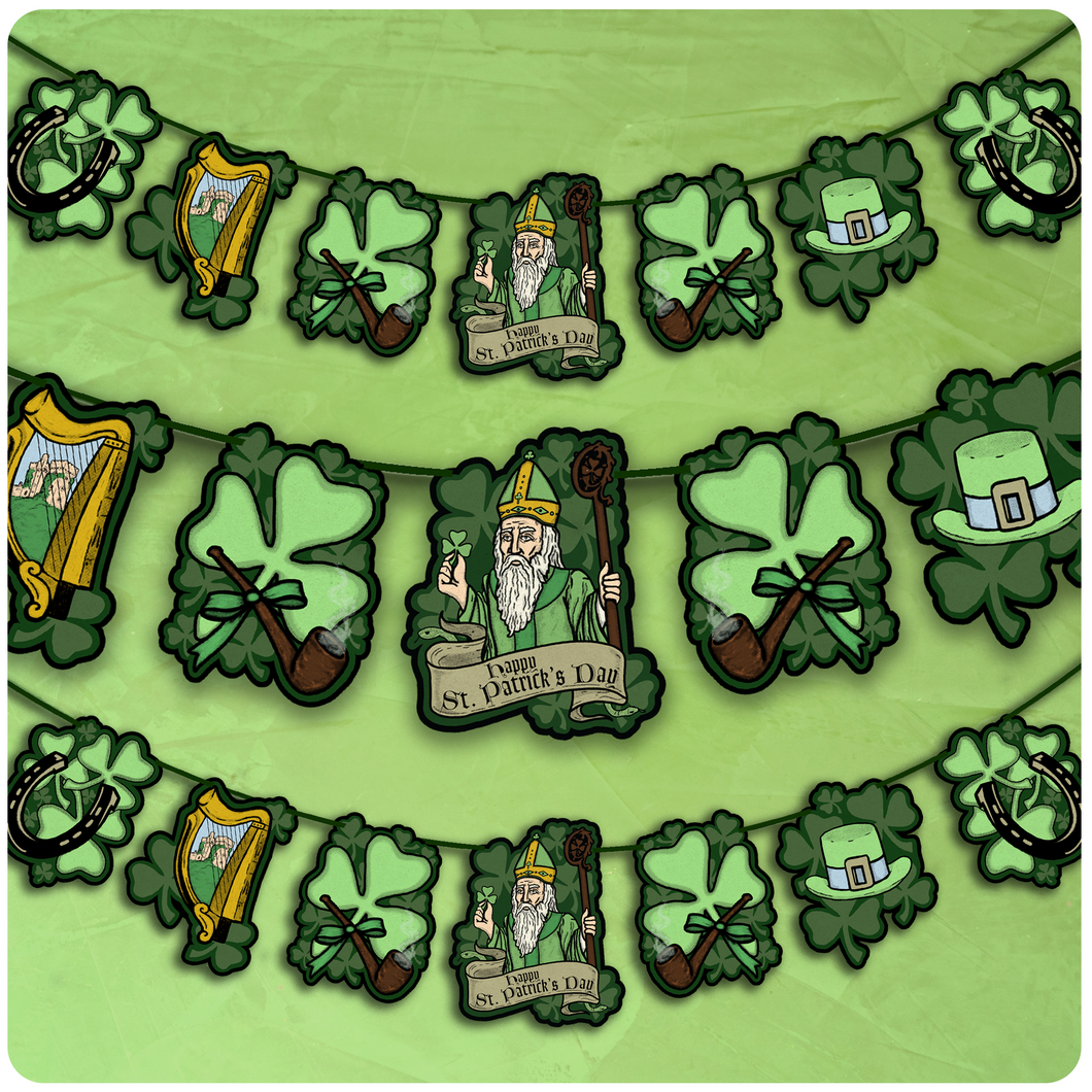 Vintage Style St Patrick's Day Holiday Traditions Hanging Banner