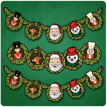 Load image into Gallery viewer, Illuminated Christmas Blowmold Inspired Deluxe Jointed Garland Banner
