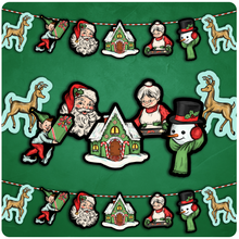 Load image into Gallery viewer, Retro Inspired Santa&#39;s Workshop Large Hanging Christmas Banner
