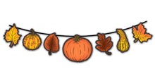 Load image into Gallery viewer, Retro Inspired Autumn Pumpkin, Leaves &amp; Gourds Cutout Banner
