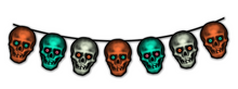 Load image into Gallery viewer, Retro Inspired Halloween Skull Heads Cutout Banner
