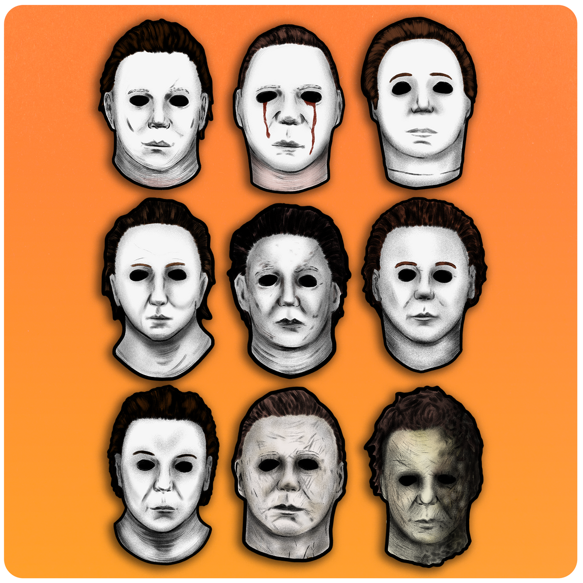 Halloween Masks of Michael Myers 7.5' Hanging Banner – RyanDowellArt