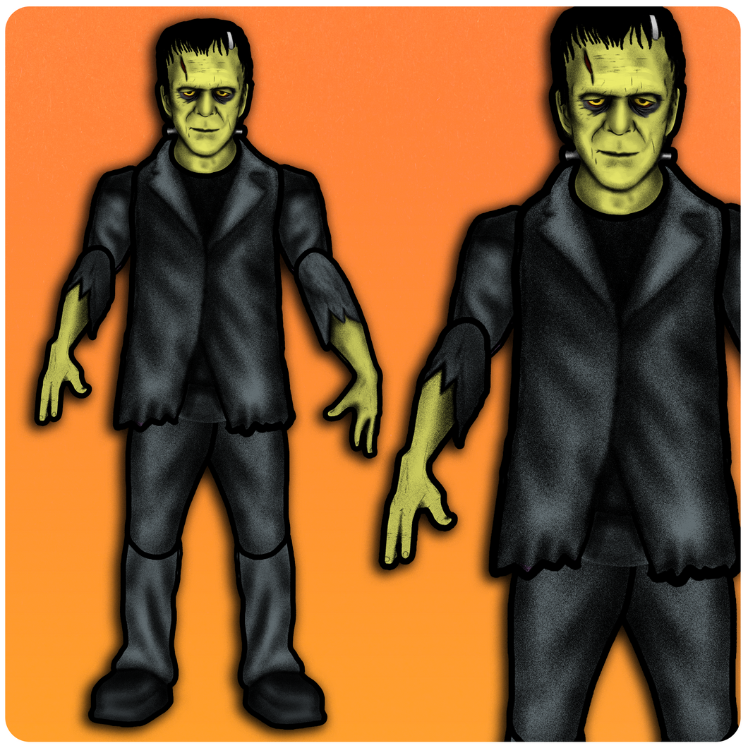 Retro Inspired Halloween Jointed Cutout Frankenstein Monster Decoration