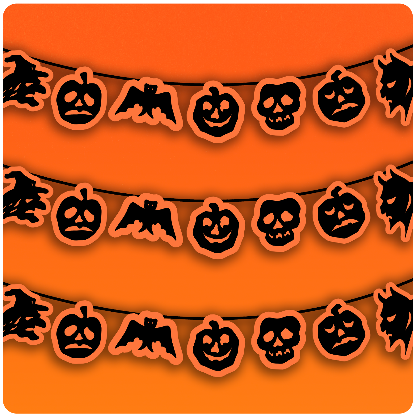 Vintage-Inspired Hallowe'en Silhouette Banner