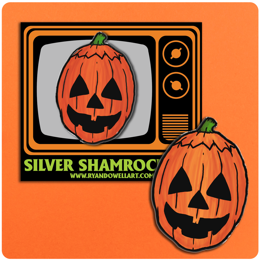 Halloween III Silver Shamrock Jack-O-Lantern Lapel Pin