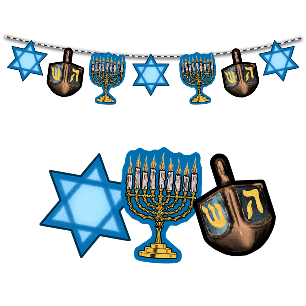 Retro Inspired Hanukkah Banner Cutout Set