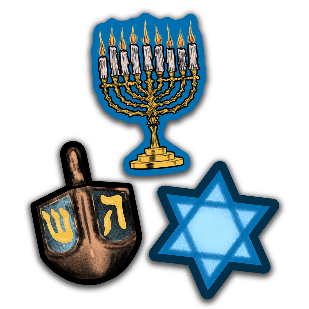 Retro Inspired Hanukkah Cutout Set of 3