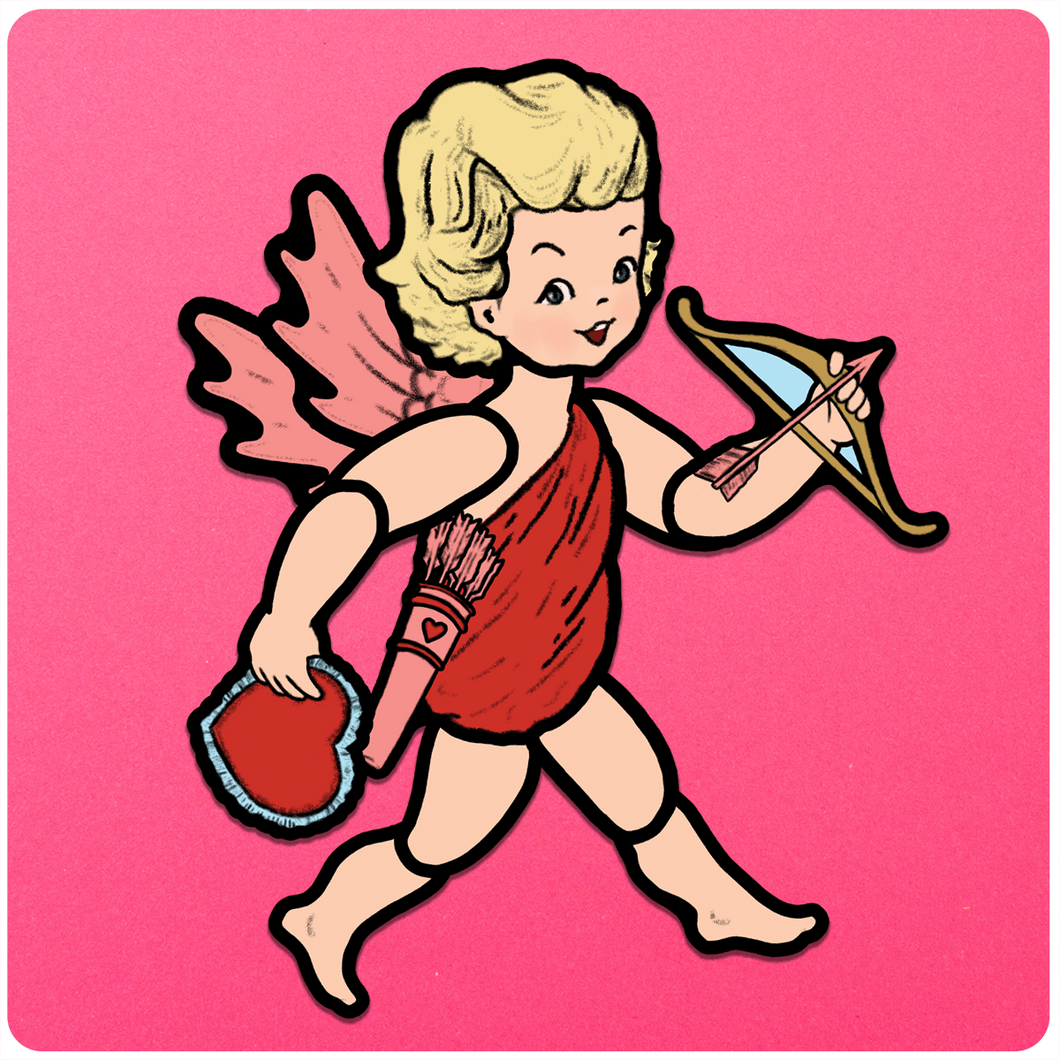 Large Jointed Cupid Cutout Decoration