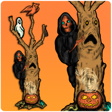Load image into Gallery viewer, Retro Style Deluxe Halloween Spooky Tree Cutout Decoration
