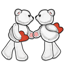 Load image into Gallery viewer, Valentine&#39;s Day Jointed Pair of Love Bear Cutouts
