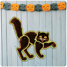 Load image into Gallery viewer, Retro Inspired Halloween Screaming Cat Jointed Cutout Decoration
