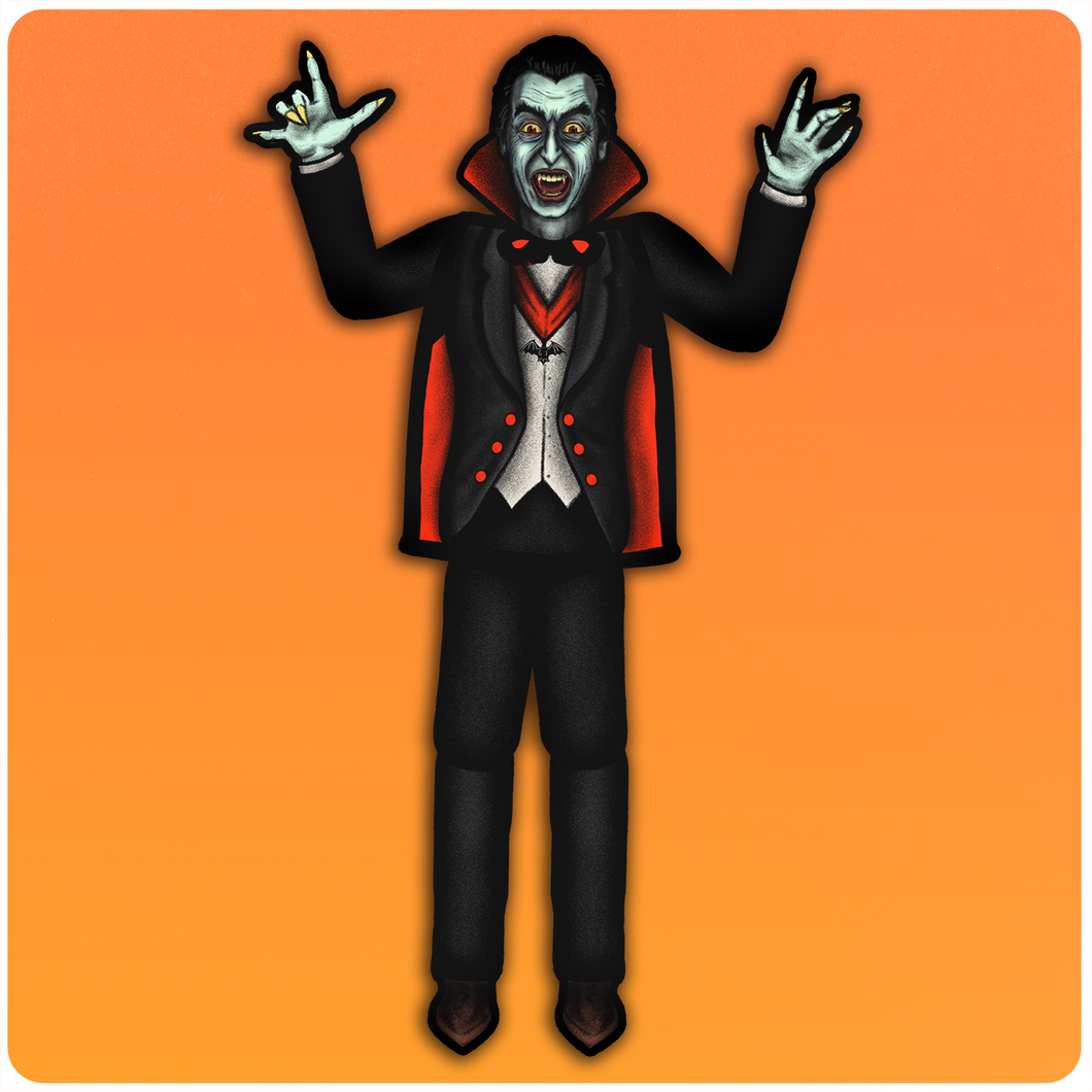 Retro Inspired Halloween Jointed Count Dracula Cutout Decoration