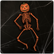 Load image into Gallery viewer, 3.5&#39; Retro Style Halloween Jointed Pumpkin Skeleton Cutout Decoration
