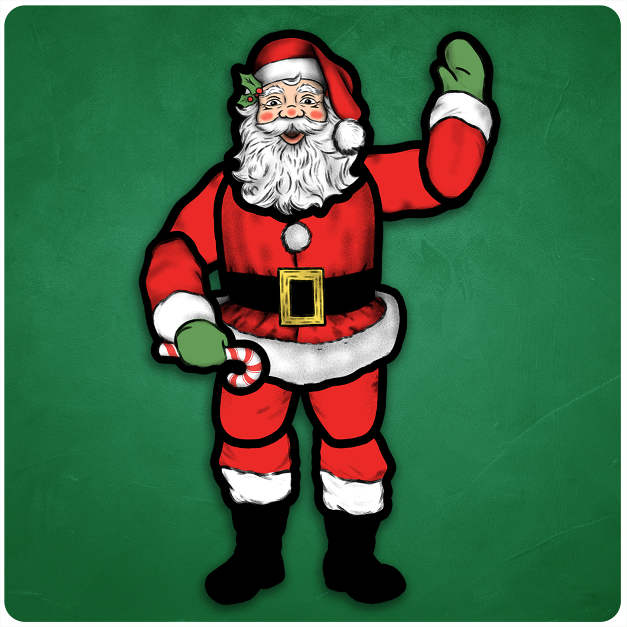 3' Tall Jumbo Retro-Style Santa Claus Christmas Decoration