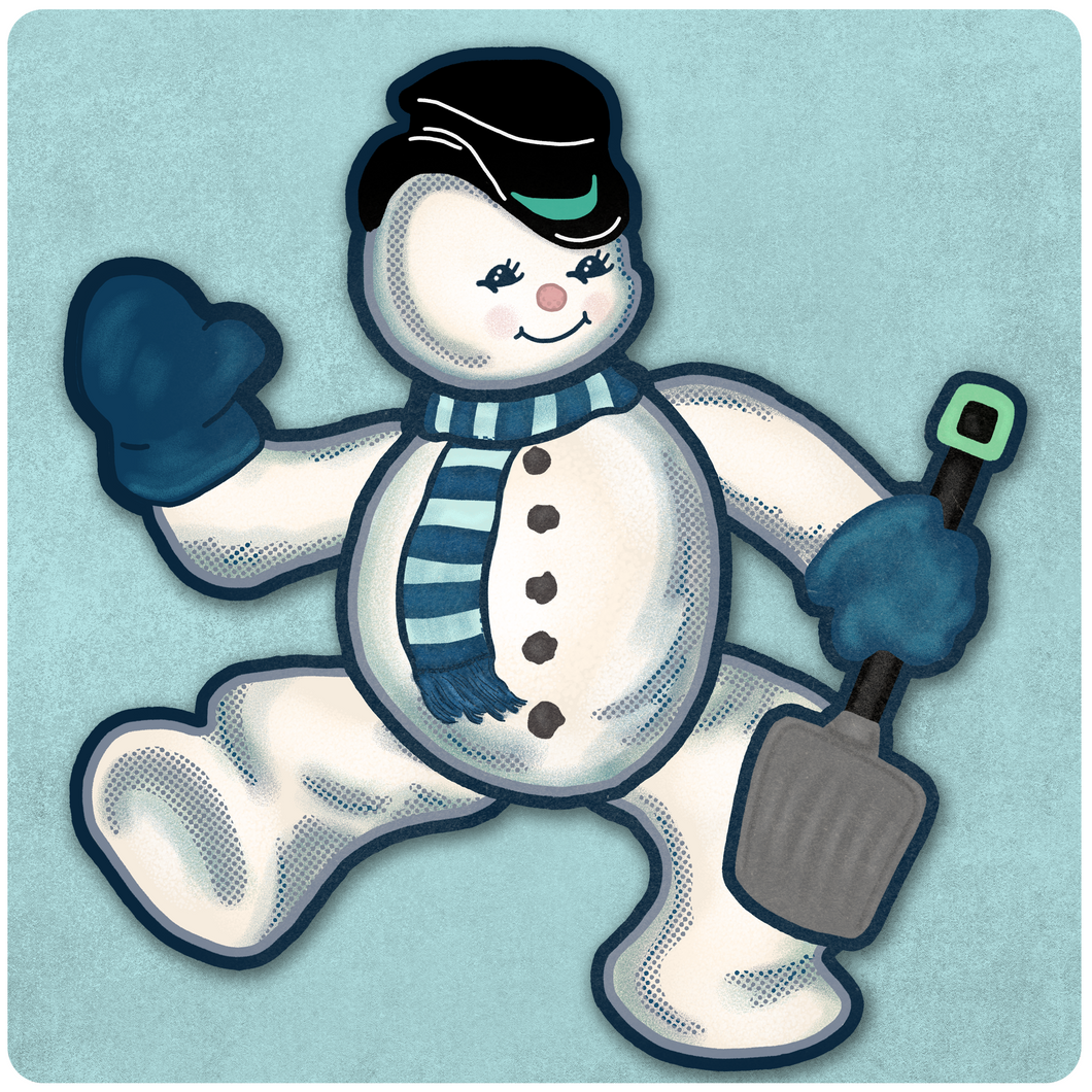 Jointed Retro Inspired Winter Snowman Cutout
