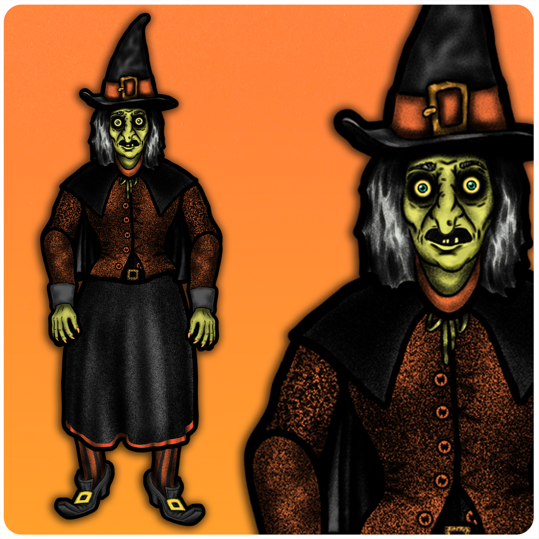 Retro Style Halloween Witch Cutout Decoration