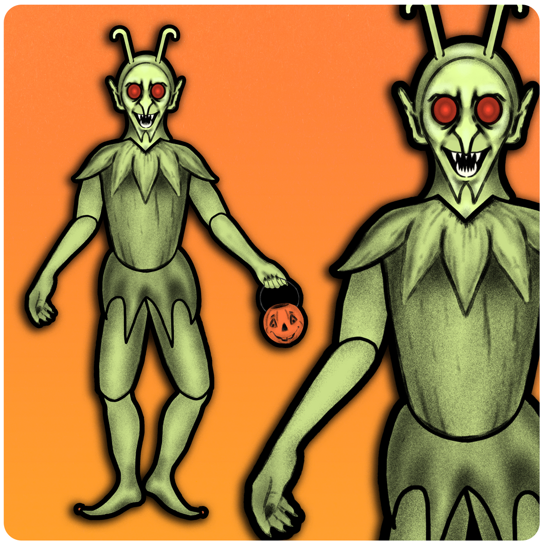 Retro Style Halloween Jointed Goblin Cutout Decoration