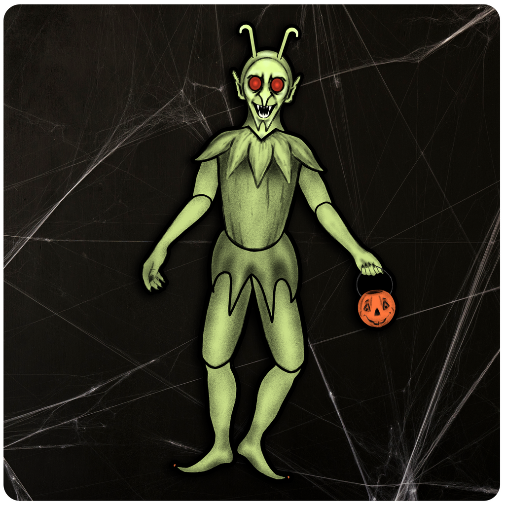 Retro Style Halloween Jointed Goblin Cutout Decoration