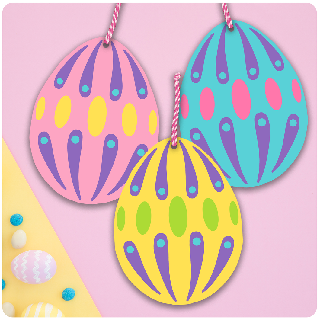 Retro Inspired Easter Egg Ornament Set