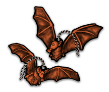 Load image into Gallery viewer, Halloween Large Ornament Set of 2 - Gas Mask Bats
