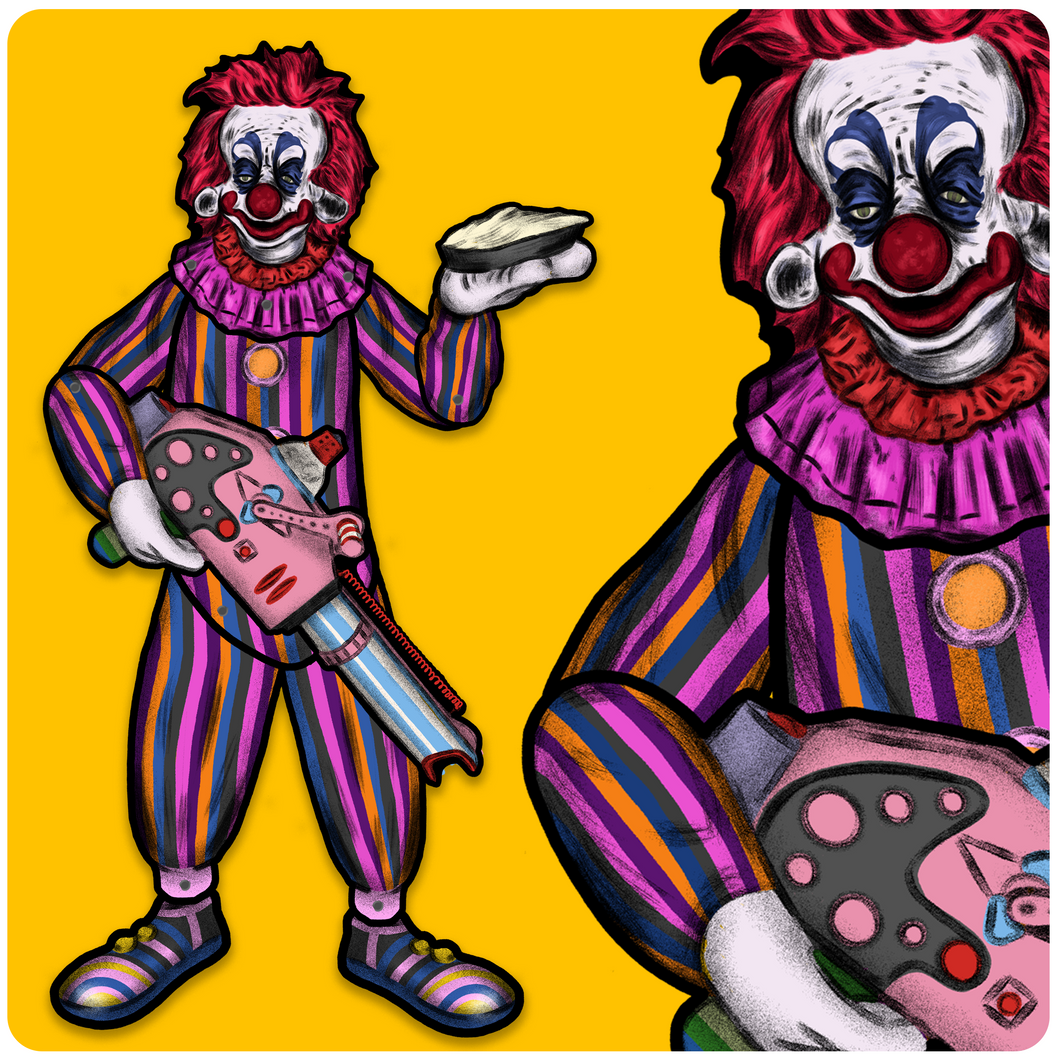 Jointed Rudy Killer Klowns from Outer Space Horror Character Cutout Decoration
